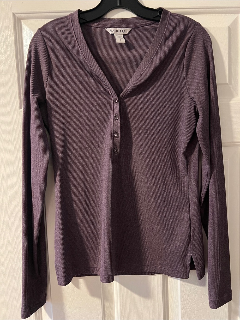 Athleta Women's Long-Sleeve Plum Henley Top